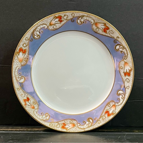 VTG6pc Noritake Japan Handpainted Small Appetizer Plate Gilded Iridescent Gold